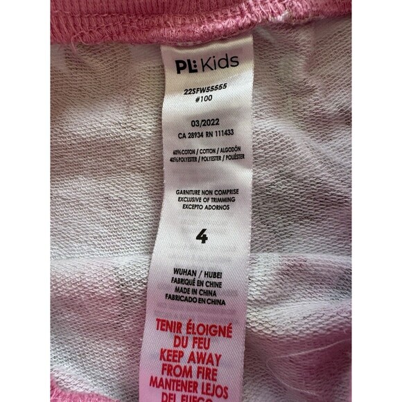 PL Kids Top sweatshirt and Shorts Set pink floral print size 4T soft comfy cozy - Picture 5 of 7